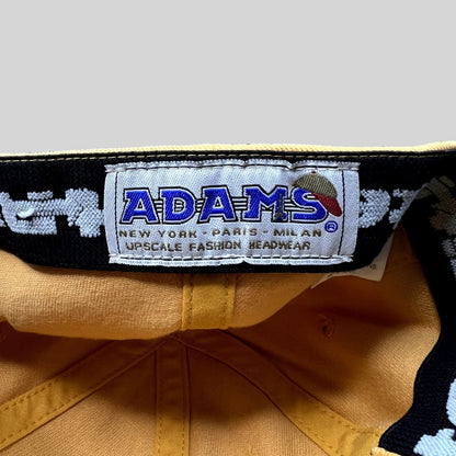 Raree Finds vintage ADAMS cotton hat interior label showing branding and construction details in tan and black
