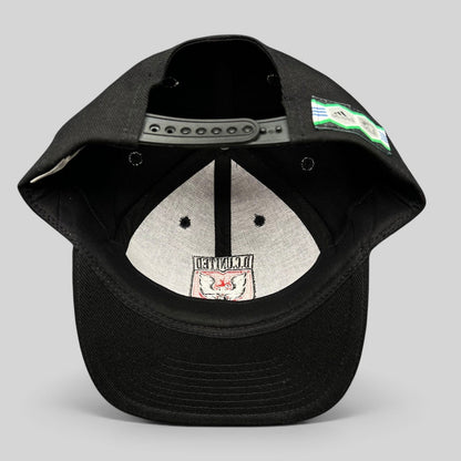 Raree Finds vintage Adidas DC United MLS snapback hat in black with red piping and embroidered team crest interior