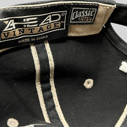 Raree Finds Ahead Vintage classic cut golf cap interior showing branding and beige contrast stitching