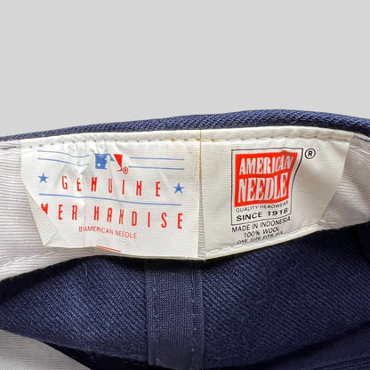 Raree Finds vintage American Needle Detroit Tigers wool snapback hat interior brand and MLB merchandise tags