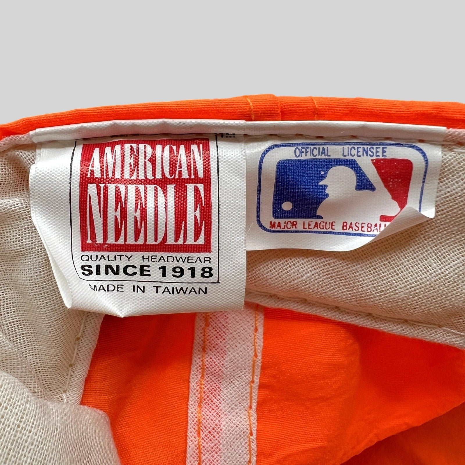 Raree Finds vintage American Needle San Diego Padres hat interior label showing official MLB license and origin