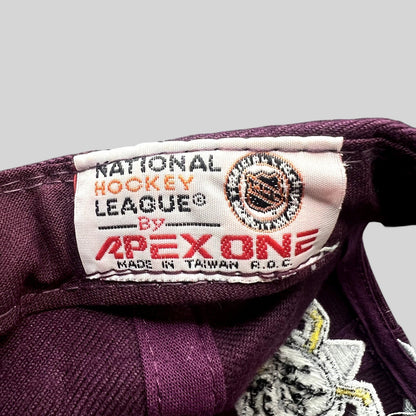 Raree Finds vintage Apex One Anaheim Mighty Ducks NHL cap interior tag showing National Hockey League branding.