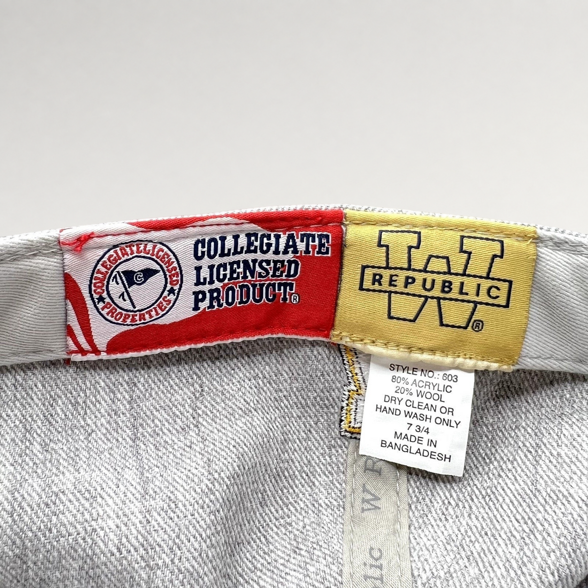 Raree Finds W Republic Appalachian State Mountaineers fitted hat interior tag showing collegiate licensed branding