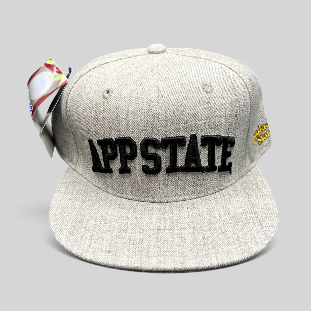 Raree Finds heather gray W Republic Appalachian State Mountaineers fitted hat with black raised front embroidery