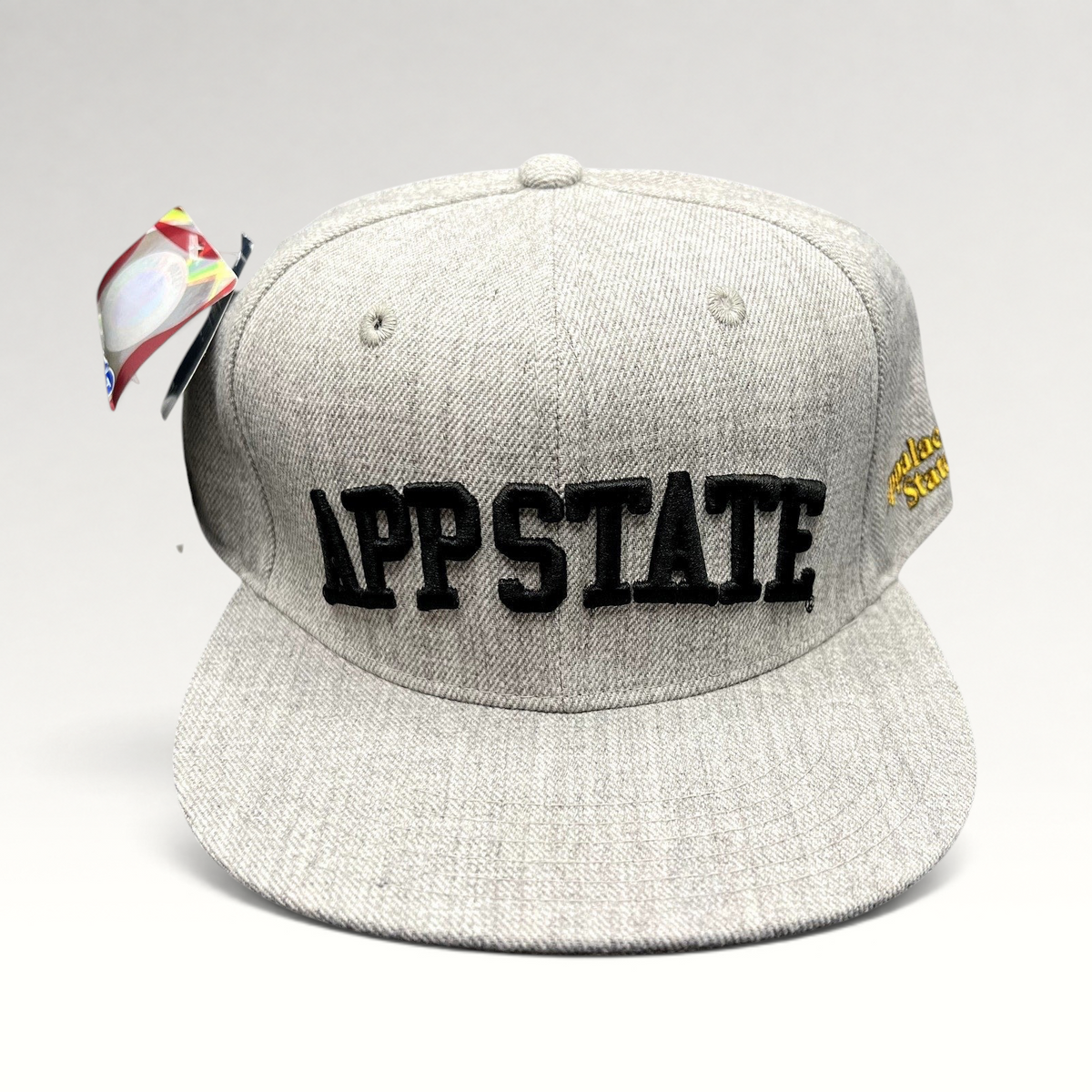 Raree Finds heather gray W Republic Appalachian State Mountaineers fitted hat with black raised front embroidery