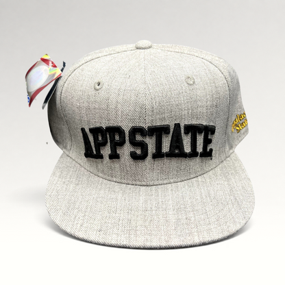 Raree Finds heather gray W Republic Appalachian State Mountaineers fitted hat with black raised front embroidery