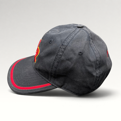 Raree Finds black Arizona Iced Tea strapback hat with red AZ logo embroidery and red brim piping