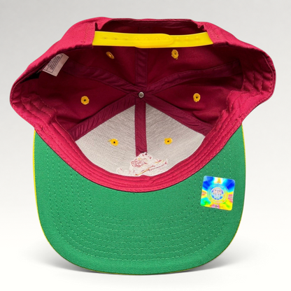 Raree Finds vintage Arizona State Sun Devils snapback interior showing green undervisor, yellow snap, and NCAA tag