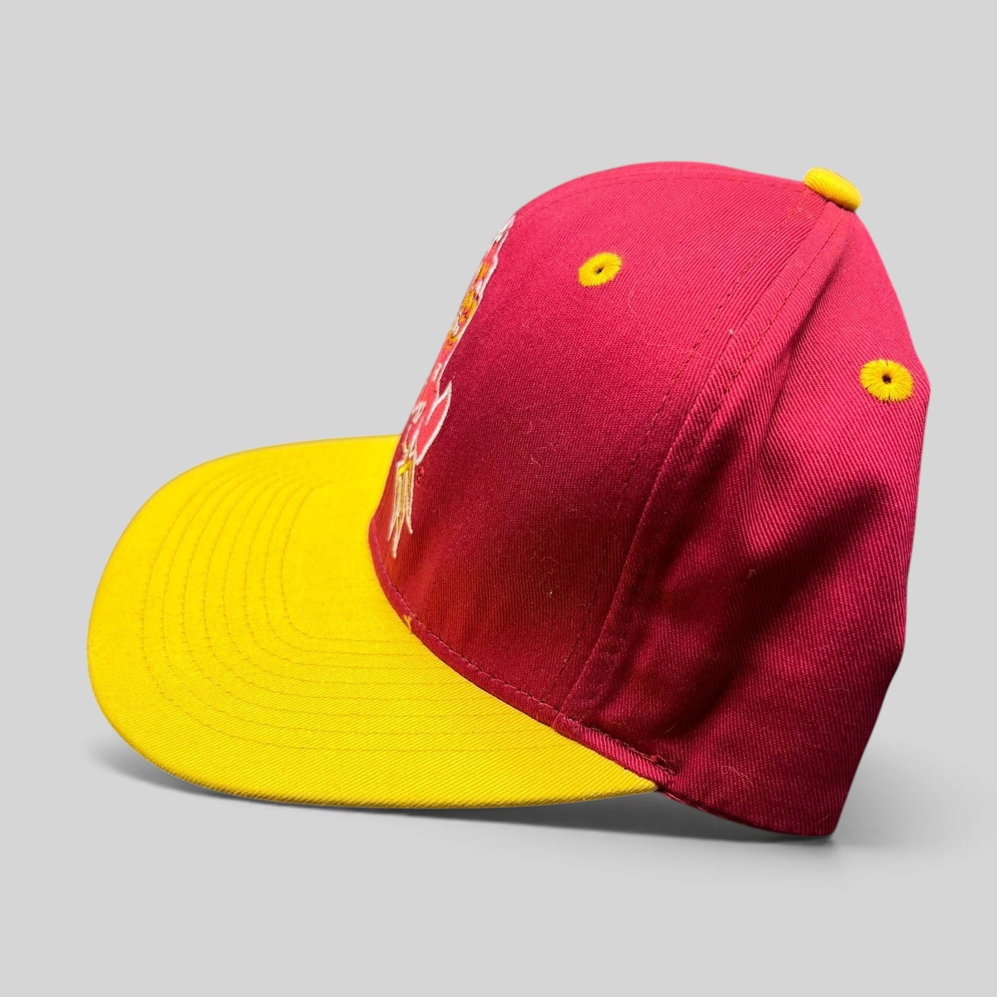 Raree Finds vintage Arizona State Sun Devils snapback hat in maroon and gold with Sparky mascot embroidery