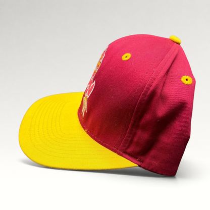 Raree Finds vintage Arizona State Sun Devils snapback hat in maroon and gold with Sparky mascot embroidery