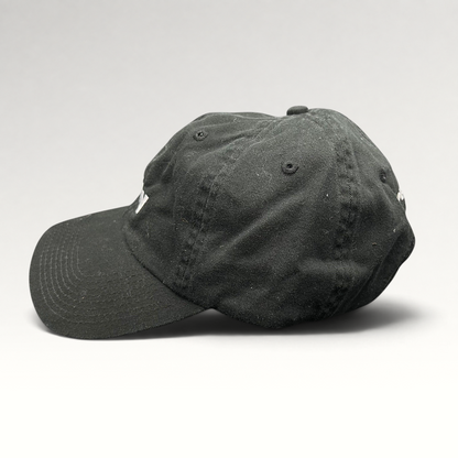 Raree Finds black cotton Aspen 2017 anniversary strapback hat with white #fifty embroidery in a low-profile fit.