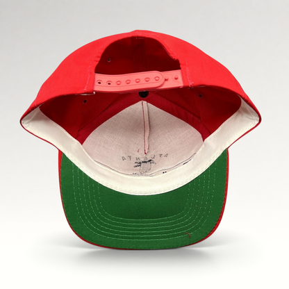 Raree Finds vintage Atlanta Falcons Sports Specialties snapback hat showing the interior green undervisor and strap