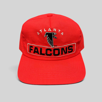 Raree Finds vintage Atlanta Falcons Sports Specialties red snapback hat with embroidered logo and wordmark