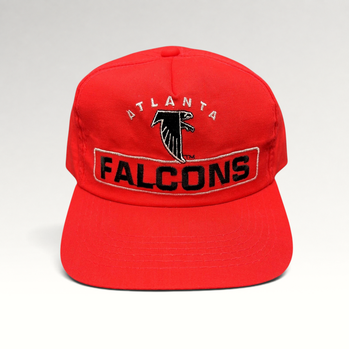 Raree Finds vintage Atlanta Falcons Sports Specialties snapback hat in bright red with embroidered team logo