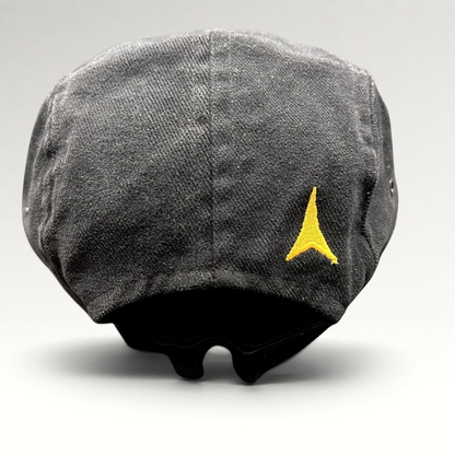 Raree Finds vintage black cotton Atomic ARC ski hat with yellow embroidered logo on the back