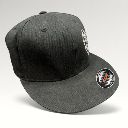 Raree Finds black Atomic Skis FlexFit baseball cap with embroidered logo and flat brim, size L/XL.
