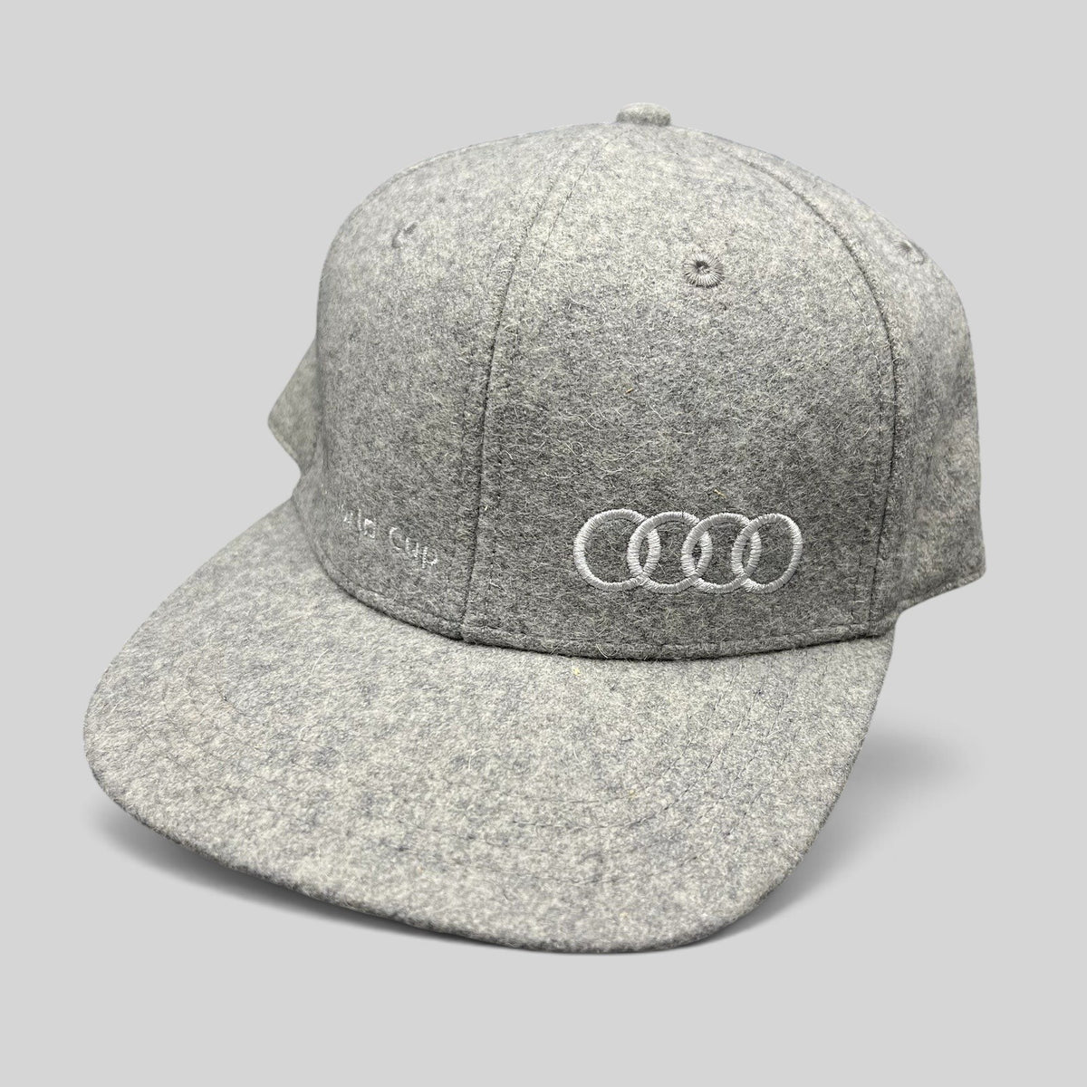 Raree Finds gray felted wool-blend Audi FIS Alpine World Cup snapback hat with embroidered four rings logo
