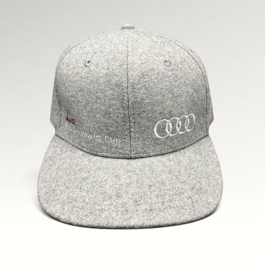 Raree Finds Audi FIS Alpine World Cup gray felted wool-blend snapback hat with embroidered four rings logo