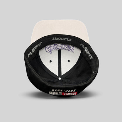 Raree Finds Avengers Endgame cast and crew Flexfit hat interior showing Marvel Studios 2017-2019 embroidery