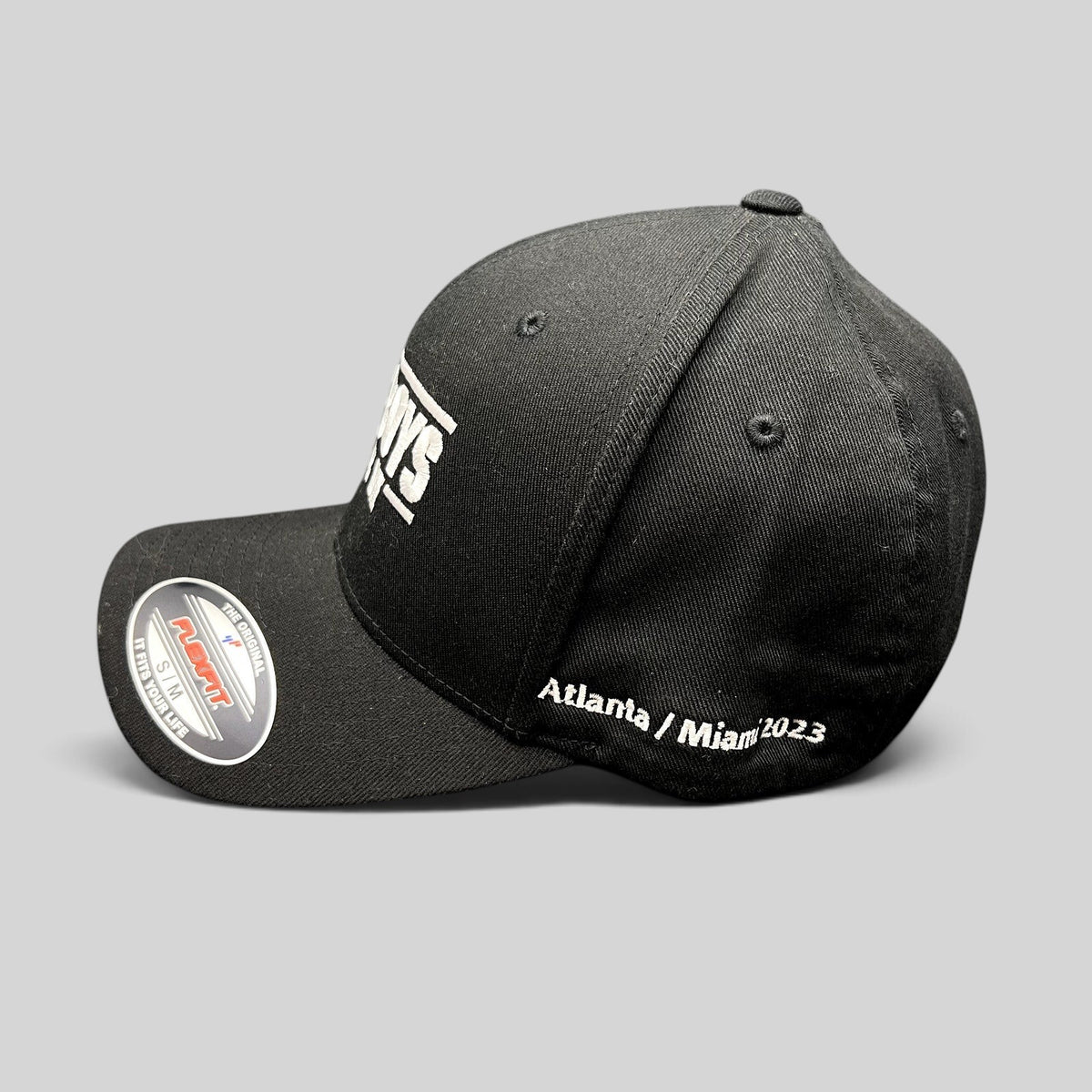Raree Finds black Flexfit crew hat from Bad Boys Ride or Die with Atlanta Miami 2023 embroidery on the side