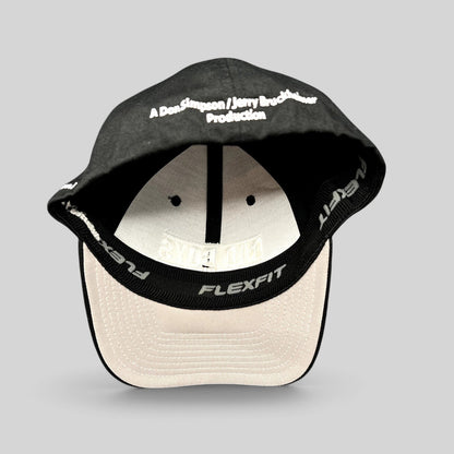 Raree Finds black Flexfit crew hat from Bad Boys Ride or Die with interior Don Simpson Jerry Bruckheimer branding