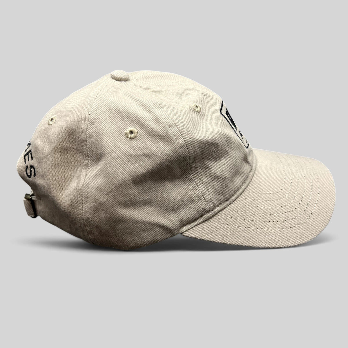 Raree Finds beige cotton twill dad cap with Epic Games logo embroidery and adjustable strapback closure