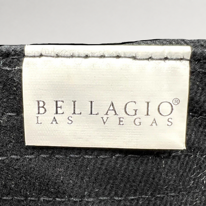 Raree Finds Bellagio Las Vegas branded silver metal clasp on a black strapback hat
