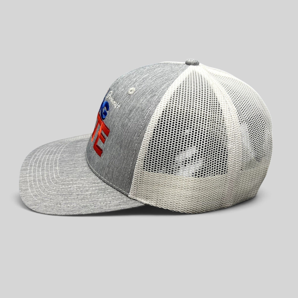 Raree Finds Nickelodeon Big Nate trucker hat with heather gray front, white mesh back, and embroidered logo.