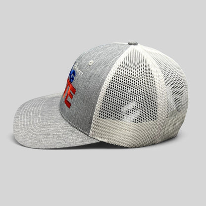 Raree Finds Nickelodeon Big Nate trucker hat with heather gray front, white mesh back, and embroidered logo.