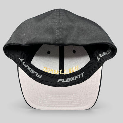 Raree Finds Billions TV show promotional cap in black with gold embroidery on a structured Yupoong Flexfit hat