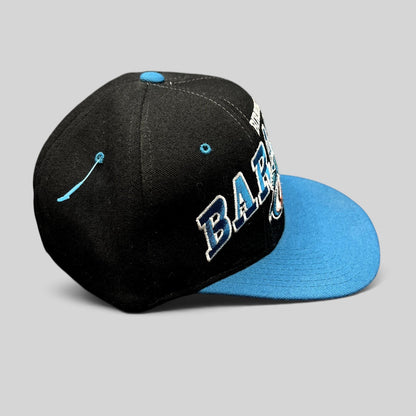 Raree Finds vintage 1995 Birmingham Barracudas CFL Starter snapback hat in black and teal wool with oversized embroidery