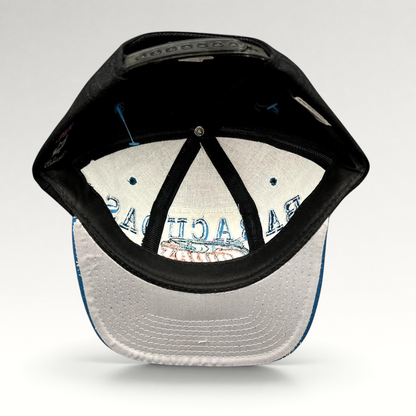 Raree Finds vintage Birmingham Barracudas CFL snapback hat interior showing grey undervisor and Starter branding