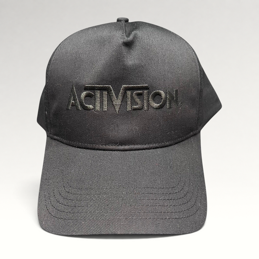 Raree Finds black Activision snapback hat with tonal embroidered logo and adjustable closure