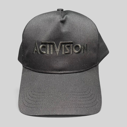 Raree Finds black Activision snapback hat with tonal embroidered logo and adjustable closure