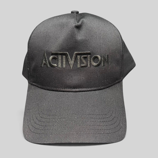 Raree Finds black Activision snapback hat with tonal embroidered logo and adjustable closure