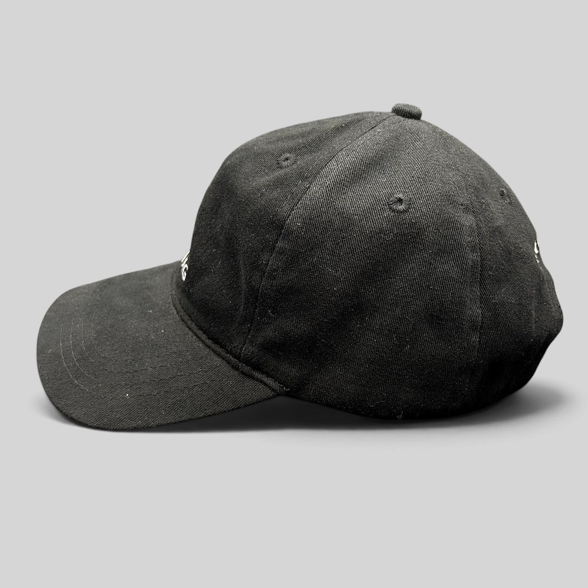 Raree Finds black Anine Bing Sport cotton dad cap with embroidered logo and adjustable strapback side view