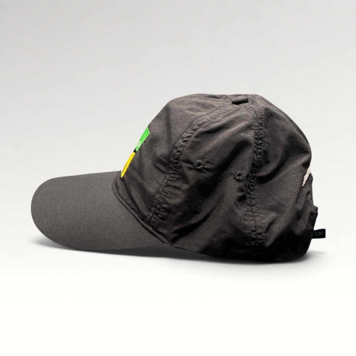 Raree Finds black unstructured strapback hat with Aspen Ideas Festival logo and Ernst & Young sponsor embroidery.