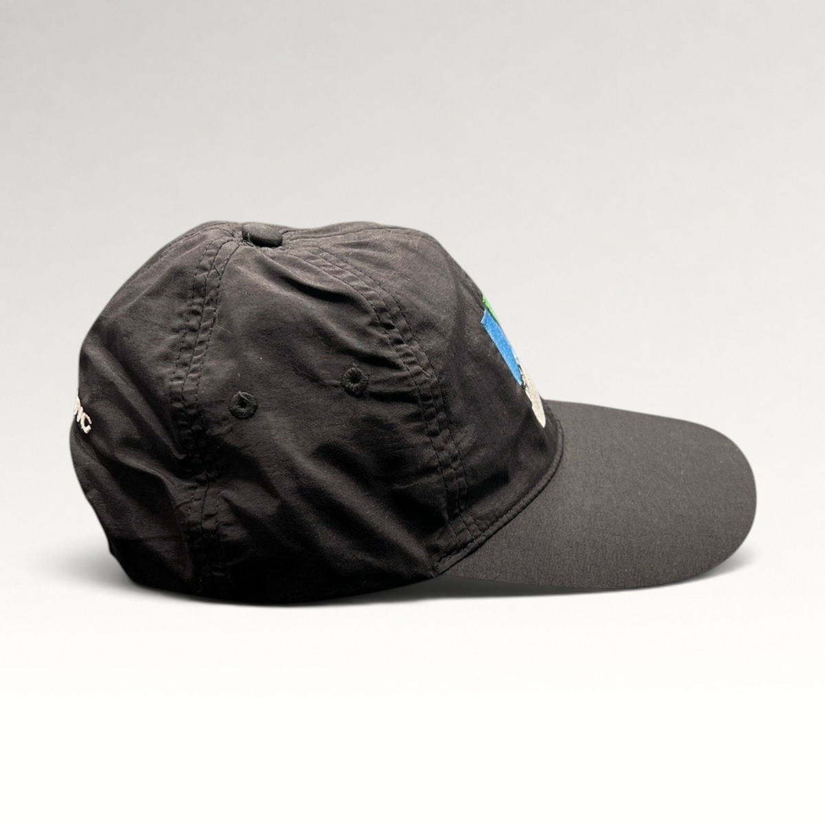 Raree Finds black unstructured strapback hat with Aspen Ideas Festival logo and Ernst & Young embroidery