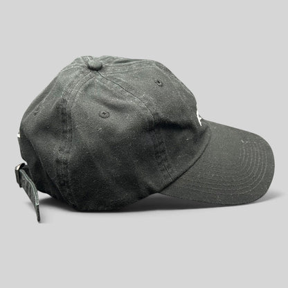 Raree Finds black cotton strapback hat with Aspen 2017 anniversary embroidery and adjustable back strap