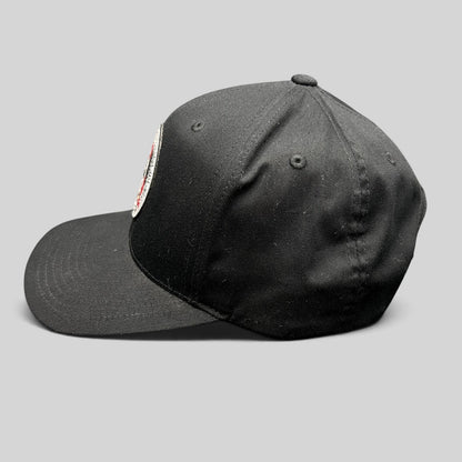 Raree Finds black Yupoong snapback hat with Mario Aiello Brazilian Jiu Jitsu Competition Team embroidered patch