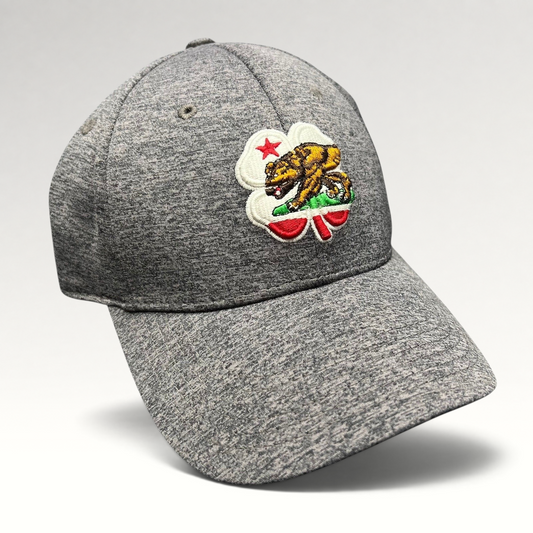 Raree Finds Black Clover heather gray performance golf cap with California bear and clover logo embroidery