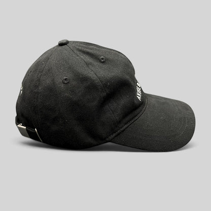 Raree Finds black cotton Anine Bing Sport strapback dad cap with embroidered logo and adjustable metal buckle