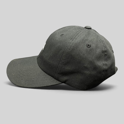 Raree Finds black cotton Anti Social Social Club strapback dad hat with Japanese flag graphic, side profile view.