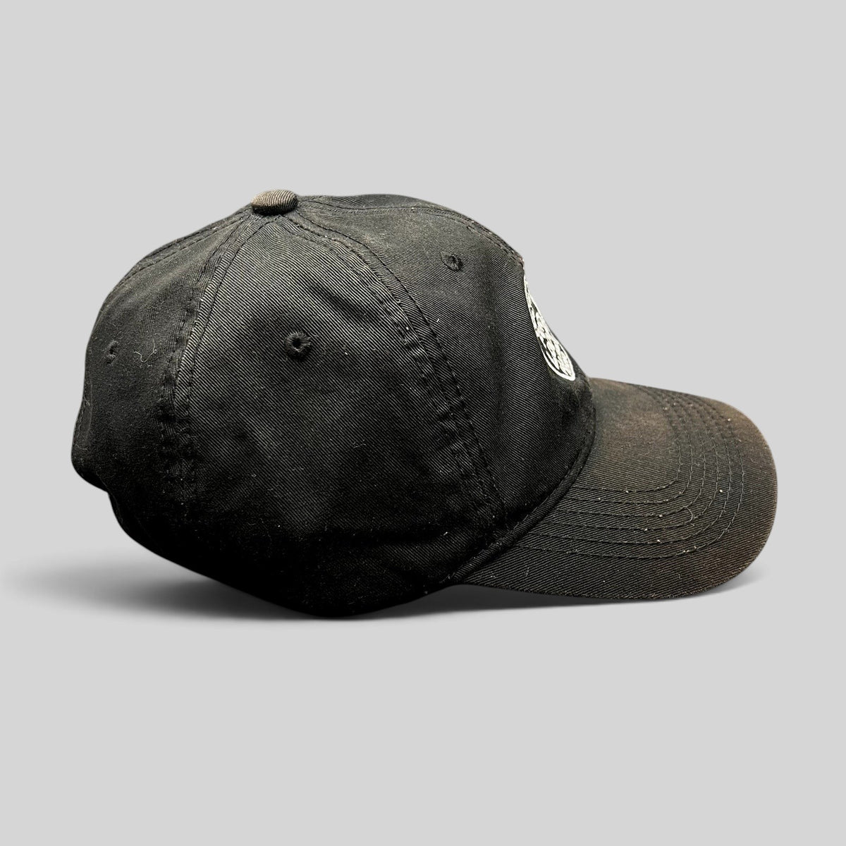 Raree Finds black cotton strapback hat with South Fork Lodge Swan Valley Idaho embroidered logo and brass buckle