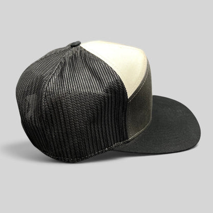Raree Finds Mother Earth Brew Co Richardson trucker hat in black and cream with mesh back and snapback closure