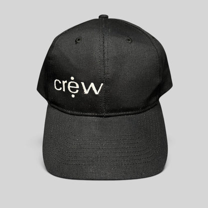 Raree Finds black KC Headwear snapback hat with white embroidered crew logo on a structured six-panel crown