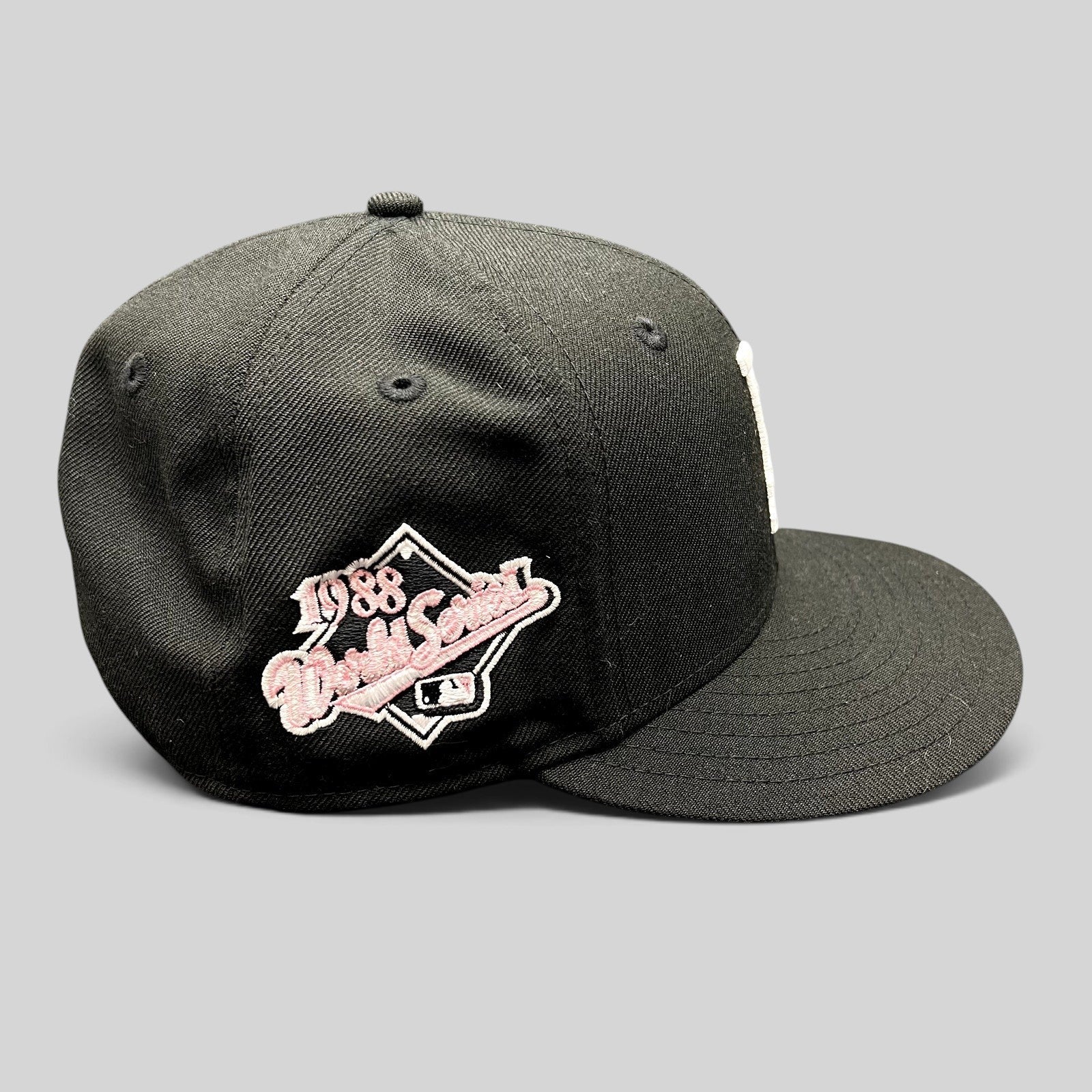 Raree Finds black New Era 59FIFTY LA Dodgers fitted hat with pink 1988 World Series side patch embroidery