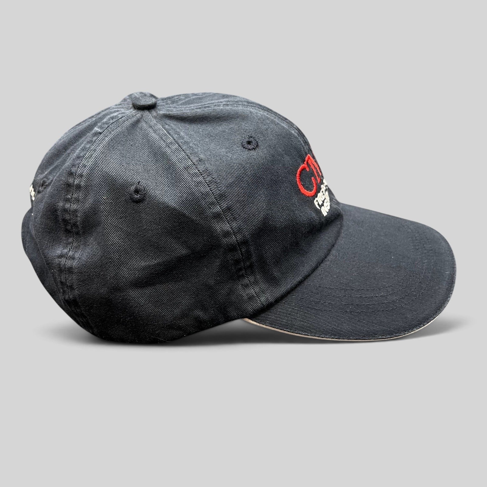 Raree Finds black CMC Fire Science Instructor strapback hat with embroidered logo and Everyone Goes Home slogan