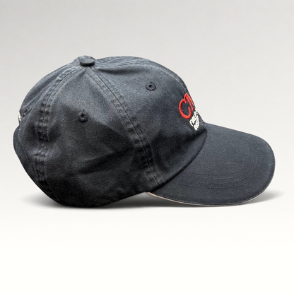 Raree Finds black CMC Fire Science Instructor strapback hat with embroidered logo and Everyone Goes Home slogan
