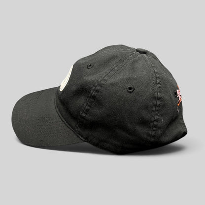 Raree Finds black cotton strapback hat featuring a Grateful Dead GD logo patch and embroidered dancing bears